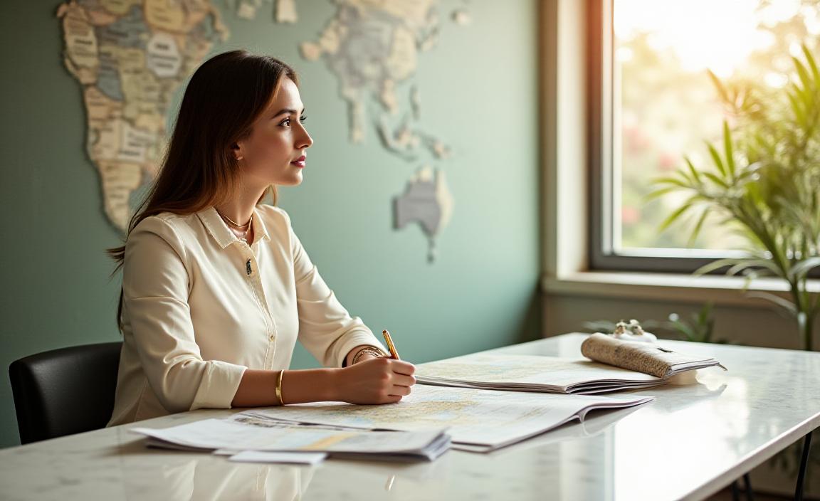 A luxury travel consultant planning a bespoke journey